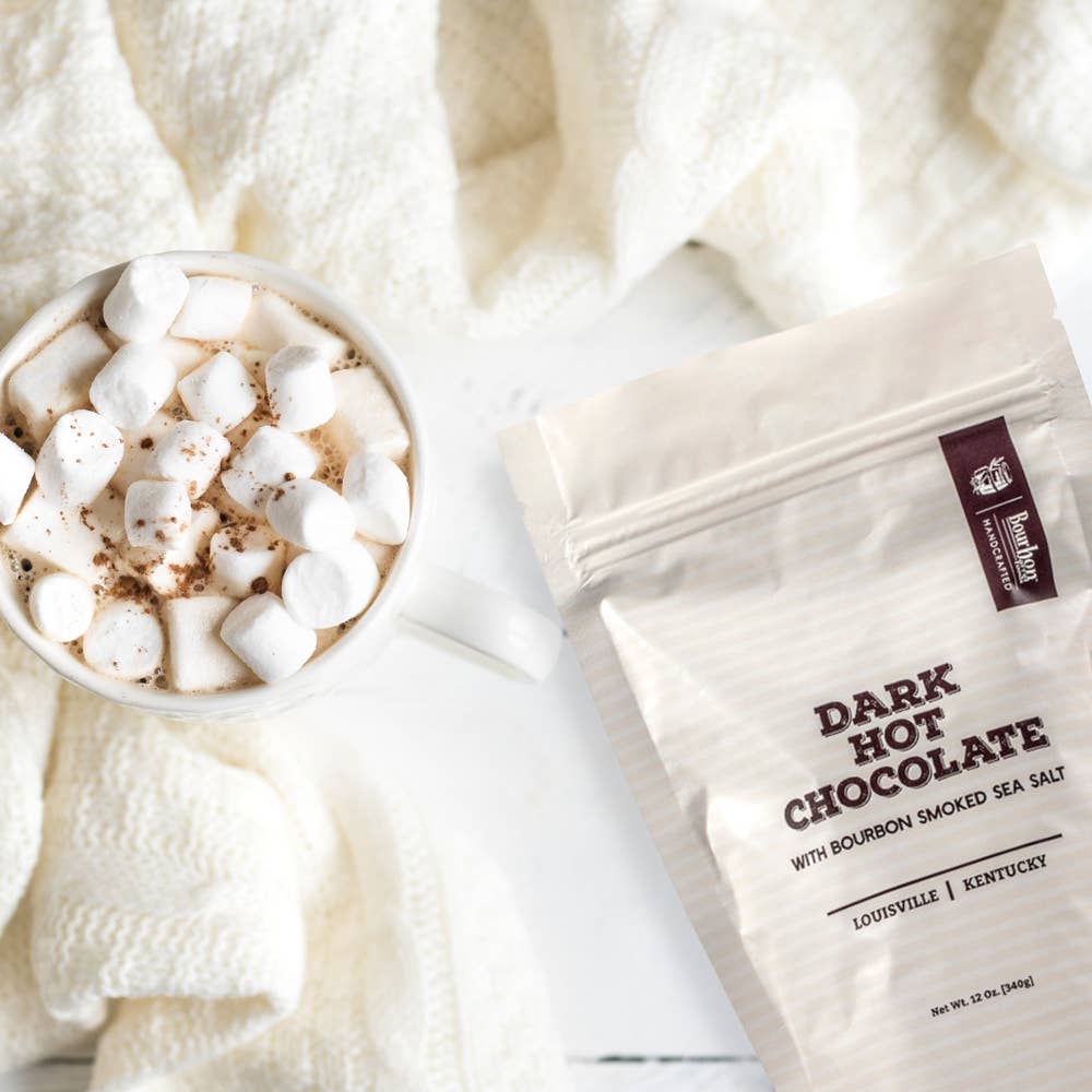 Dark Hot Chocolate with Bourbon Smoked Sea Salt