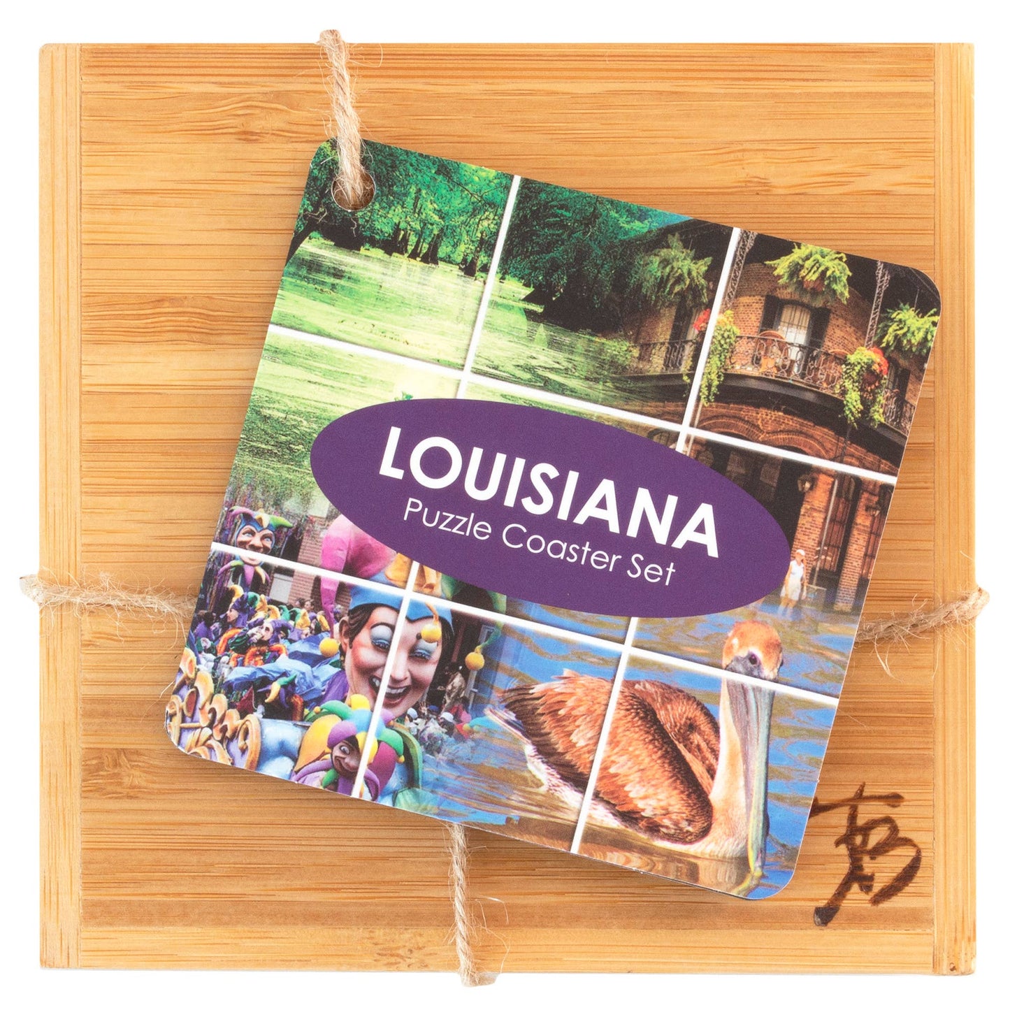 Louisiana Puzzle 4-Pc. Coaster Set with Case