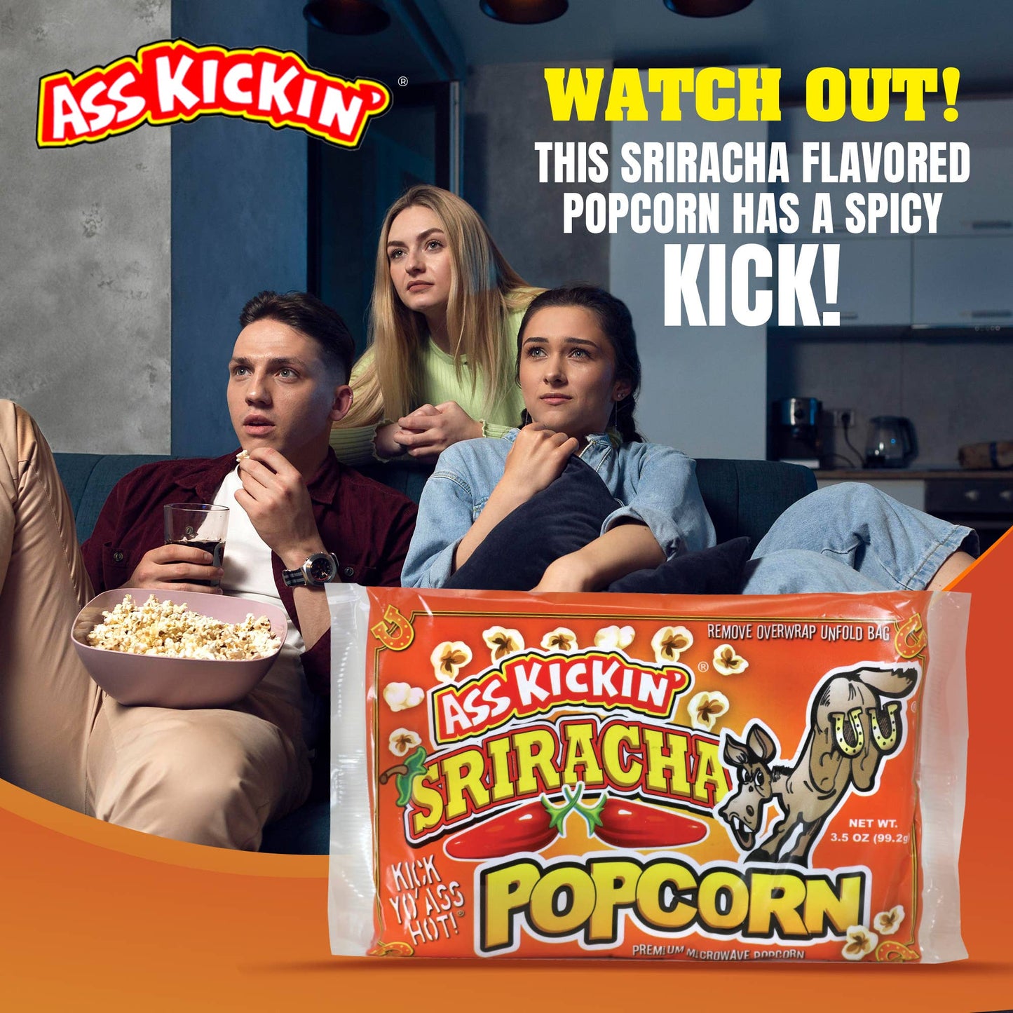 Ass Kickin’ Sriracha Popcorn