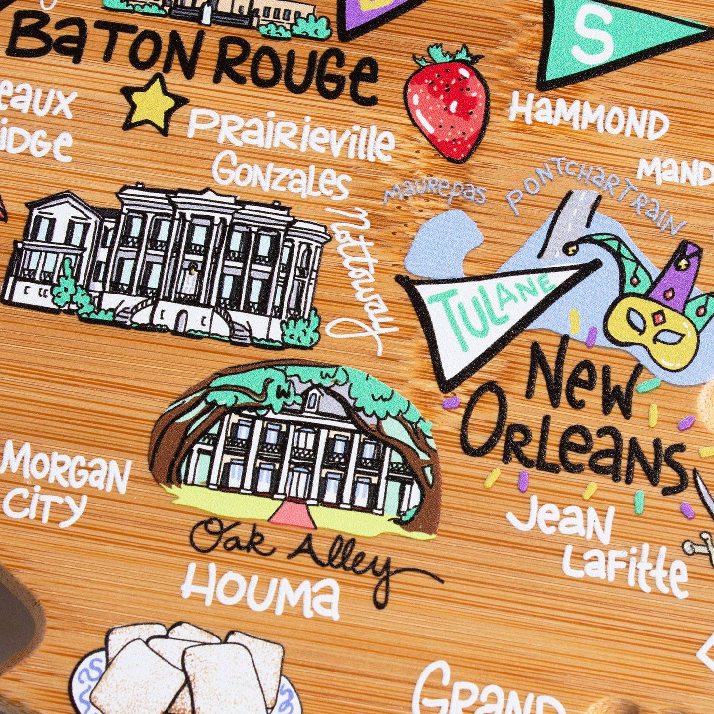 Louisiana Cutting Board with Artwork