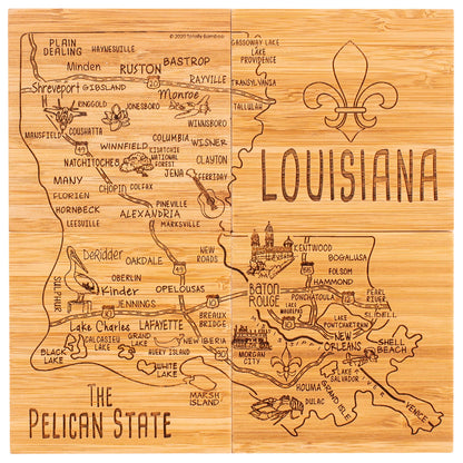 Louisiana Puzzle 4-Pc. Coaster Set with Case