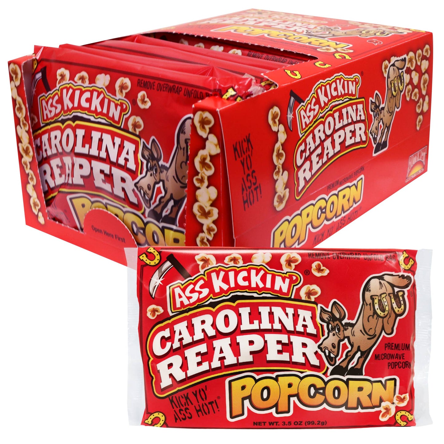 Ass Kickin' Carolina Reaper Popcorn: 12 Bags